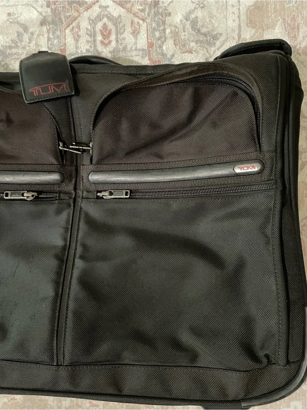 Tumi Black Rolling Garment Bag with Front Zip Pockets